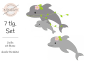 Preview: Delfin mit Blumen - doodle Stickdatei